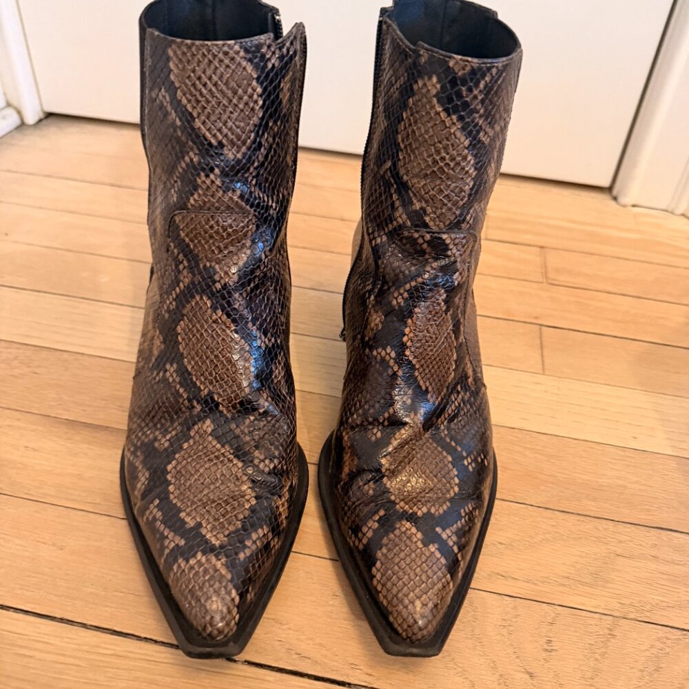 Saint & Sofia Python/Snakeskin Cowboy Style Low B… - image 6